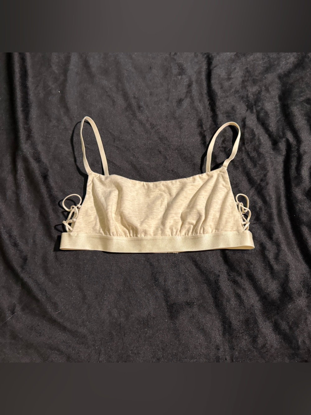 aerie Cream Lace-Up Bandeau Bralette
